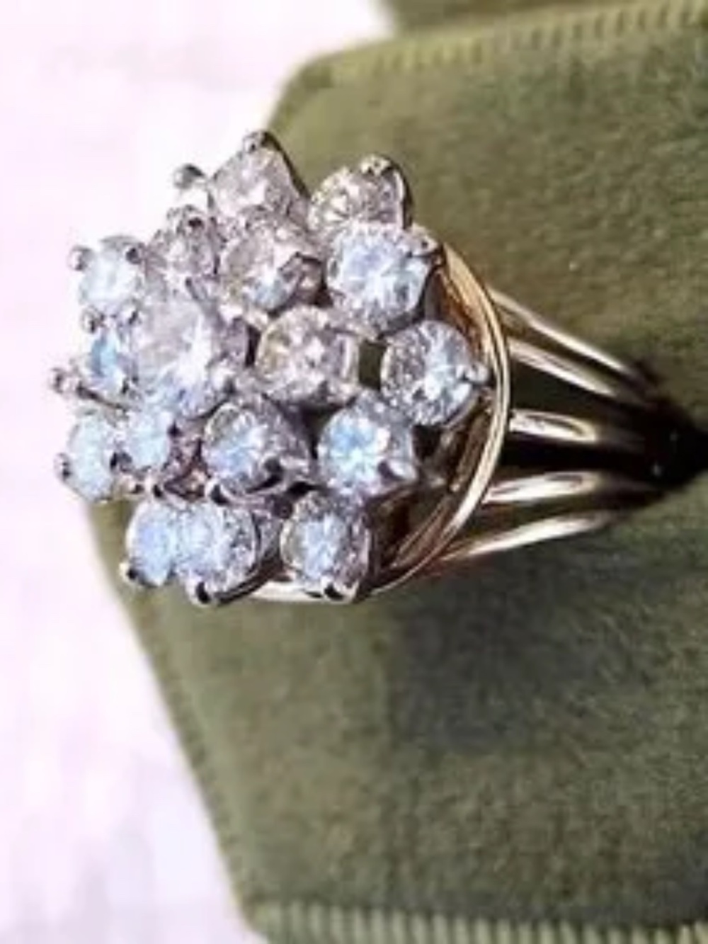 🔥Rare Vintage Brilliant Cocktail Diamond 14k 19 Stones about 2.7 ct. (7)